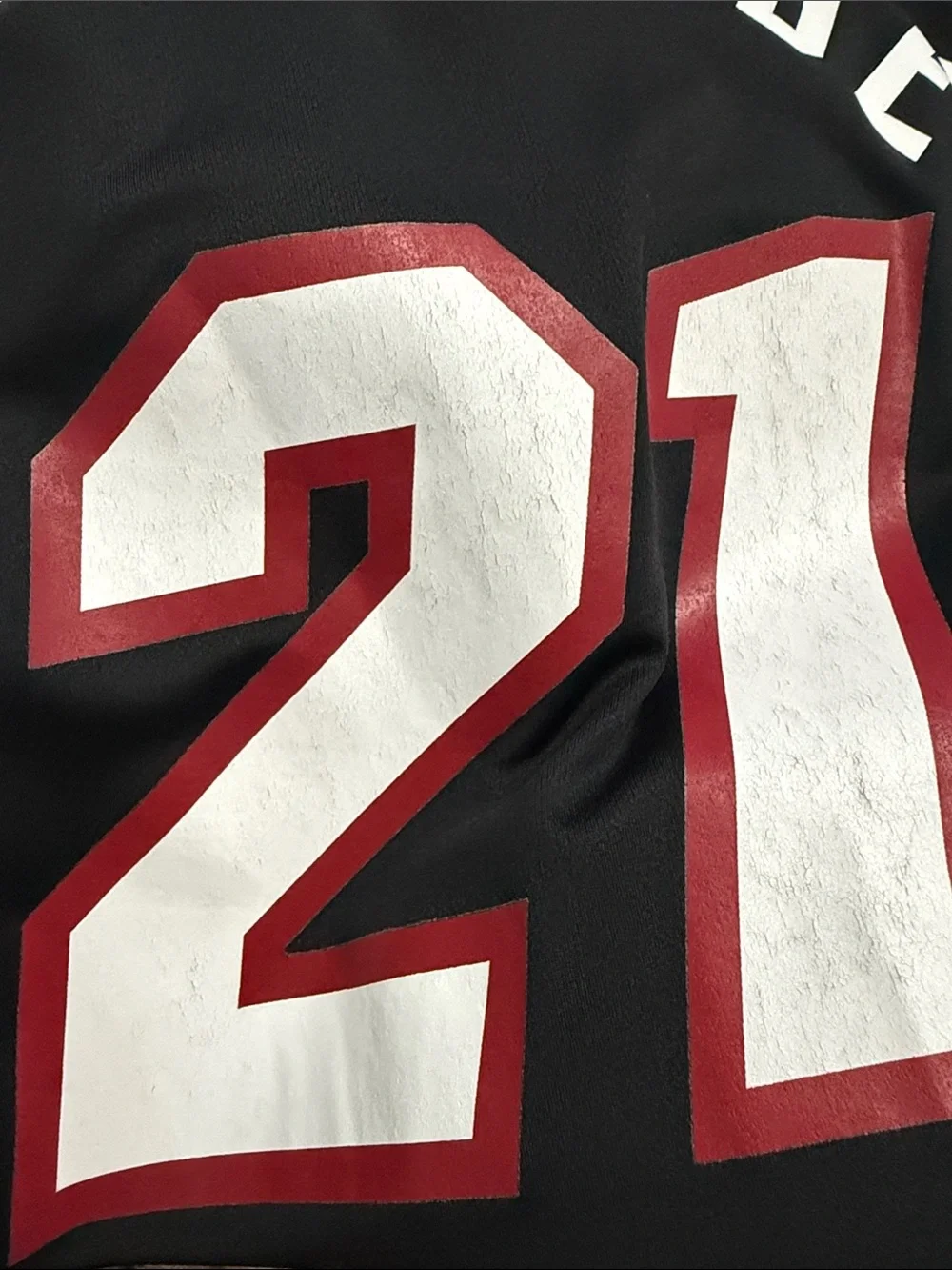 adidas Black and Red MIAMI #21 Basketball Jersey